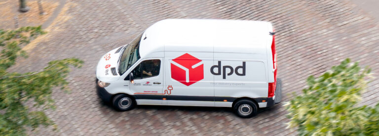 DPD delivery van on road